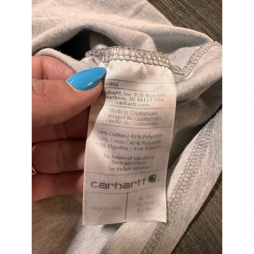 Carhartt Force Relaxed Fit Pocket T-Shirt Mens XL Tall Heather Gray 100410-034